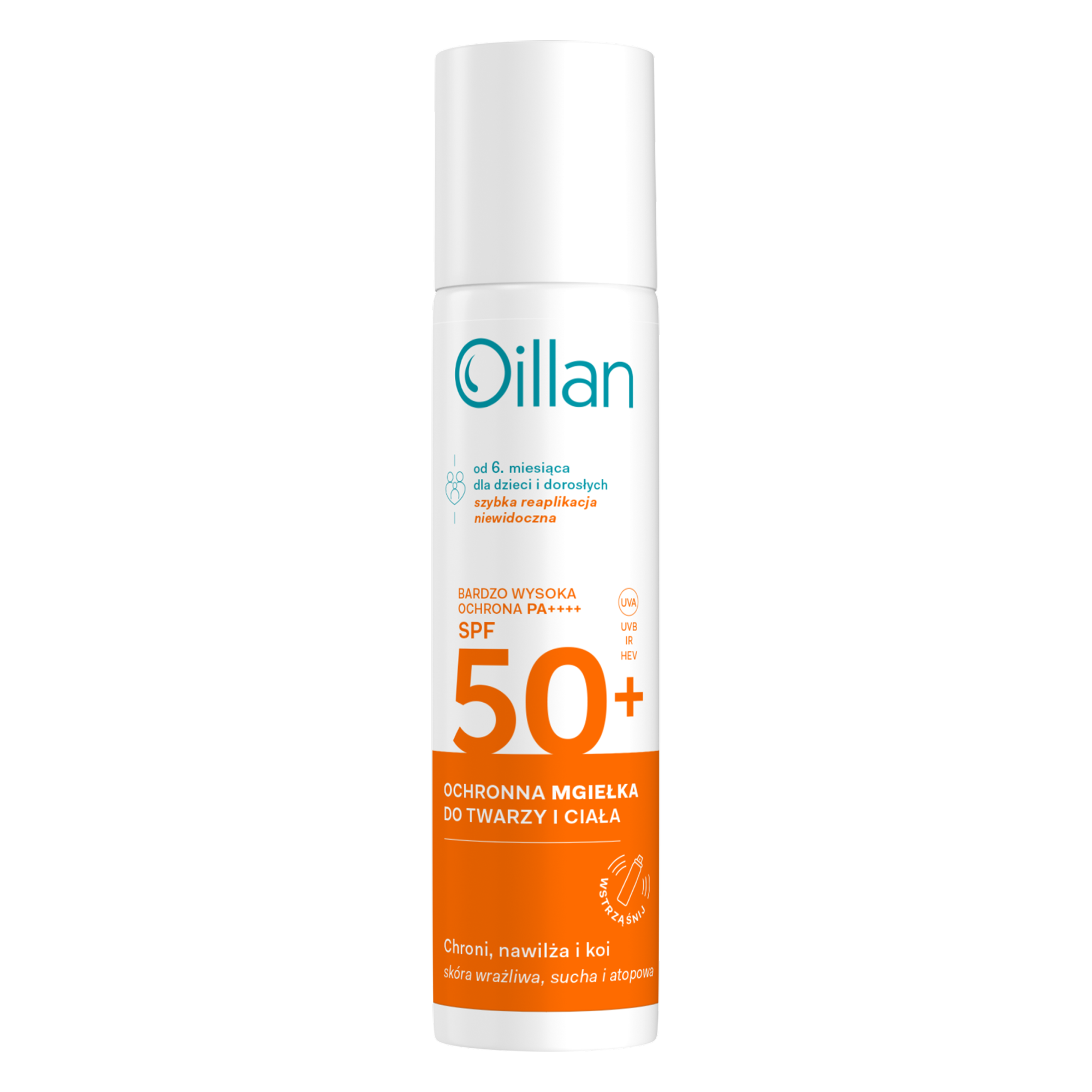 Oillan Ochronna, mgiełka do twarzy i ciała SPF50+, 75 ml zdjęcie