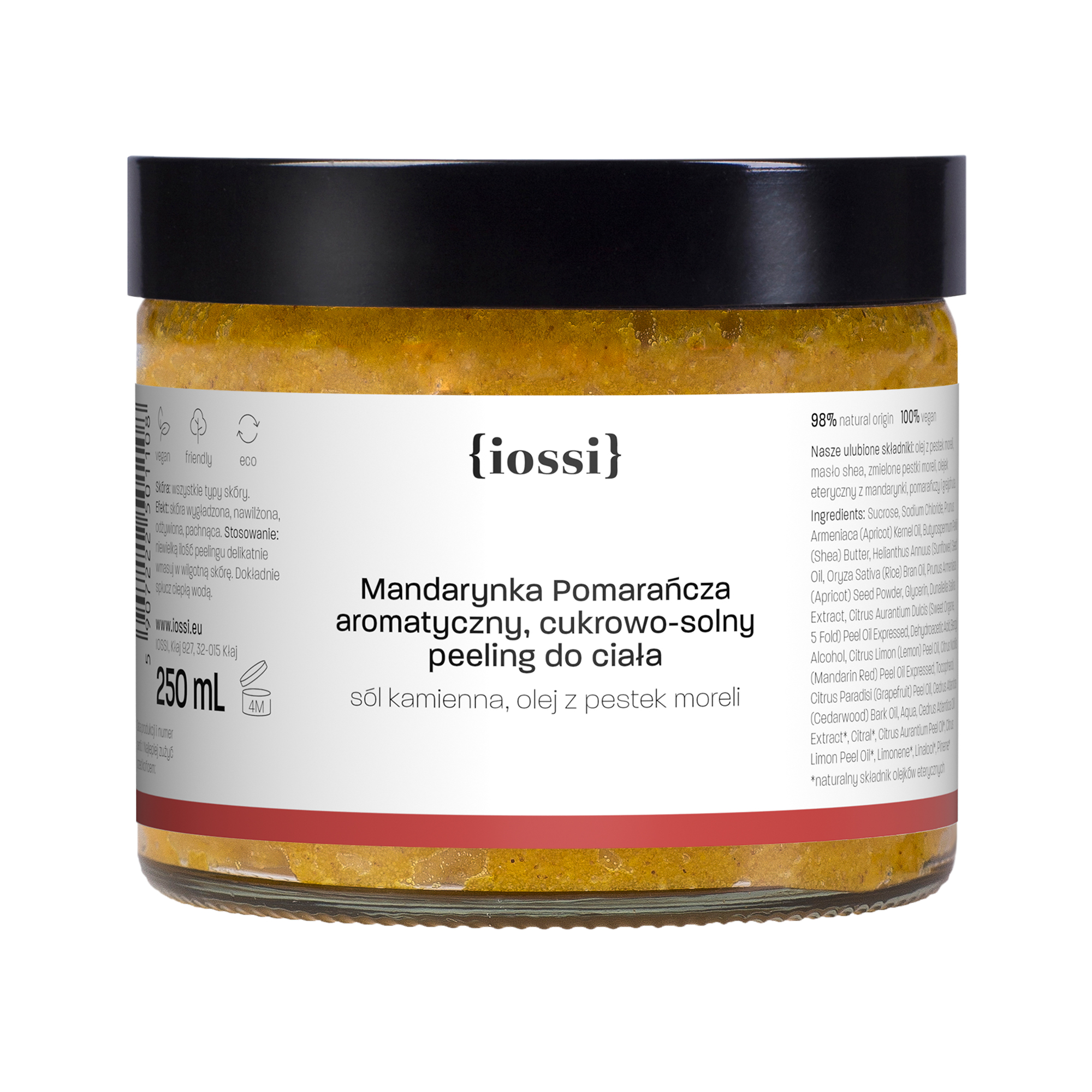 Iossi, Mandarynka Pomarańcza, cukrowo-solny peeling do ciała, 250 ml