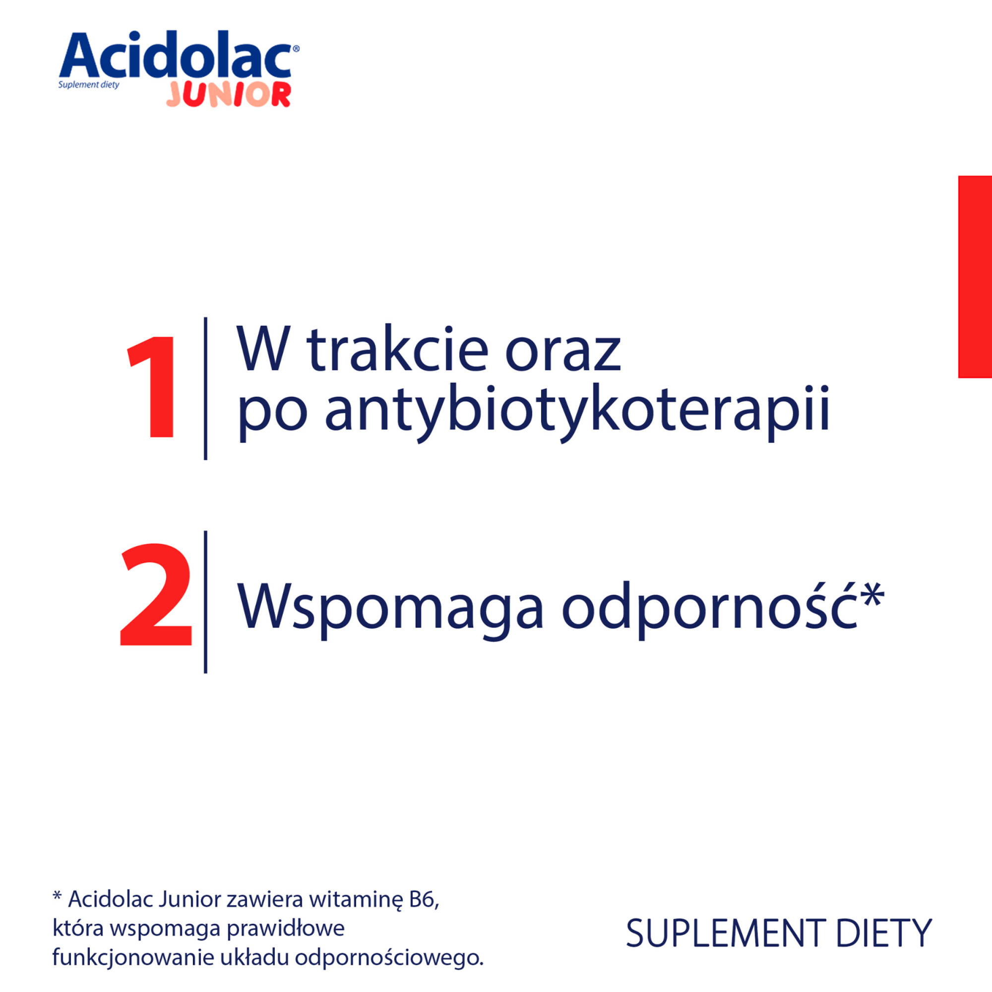 Acidolac Junior, misio-tabletki, smak truskawkowy, 20 sztuk