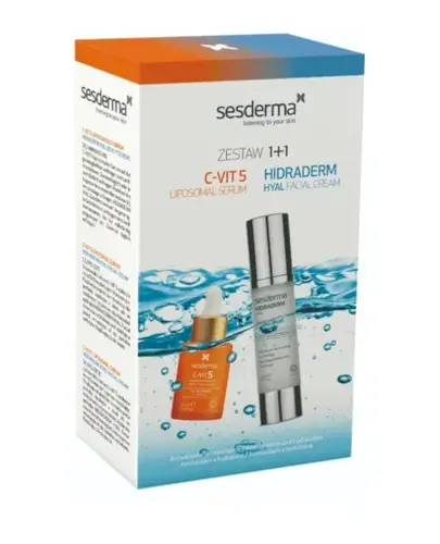 Sesderma C-Vit serum liposomowe 30 ml + Hidraderm Hyal krem nawilżający do twarzy 50 ml [ZESTAW] zdjęcie