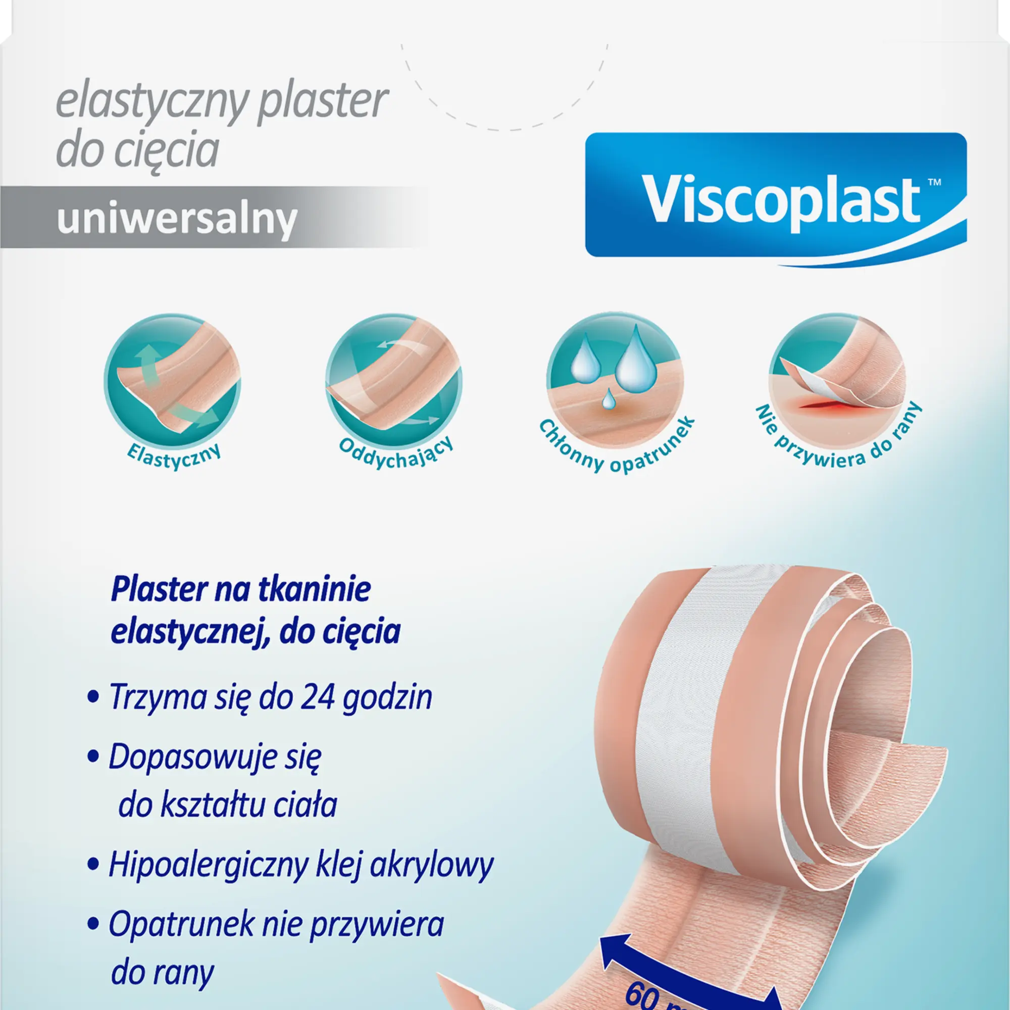 Viscoplast elastyczny plaster do cięcia 1m x 6 cm 1 sztuka