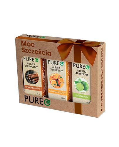 Pureo Moc Szczęścia Naturalne Olejki Eteryczne Zestaw Olejek cynamonowy, 10 ml + Olejek pomarańczowy, 10 ml + Olejek limonkowy, 10 ml zdjęcie