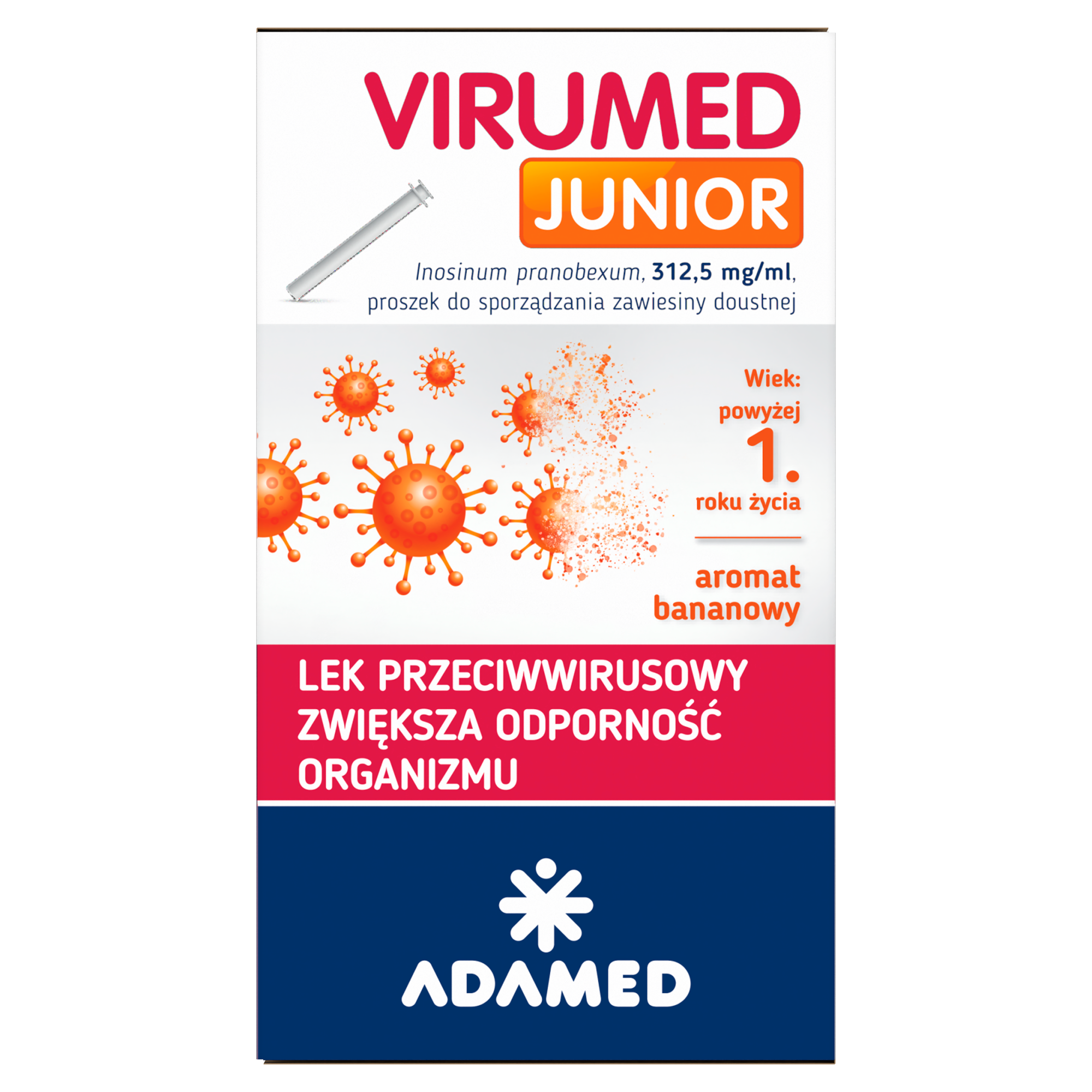 Virumed Junior, 312,5 mg/ml, proszek do sporządzania zawiesiny doustnej, 1 butelka po 60 ml zdjęcie