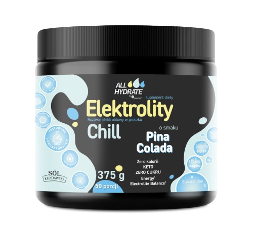 ALLHydrate, Elektrolity CHILL o smaku Pina colada 375 g, 50 porcji zdjęcie