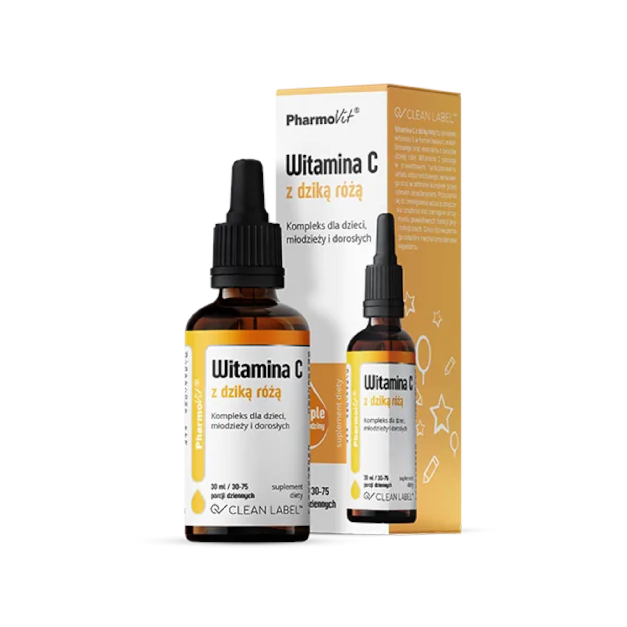 Pharmovit Witamina C z dziką różą Kompleks dla dzieci, młodzieży i dorosłych, 30 ml zdjęcie