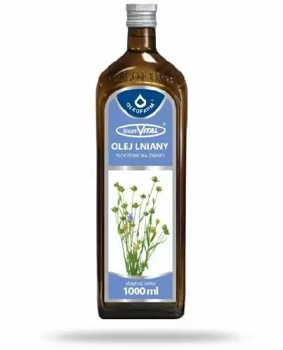 Oleofarm, olej lniany, 1000 ml  zdjęcie