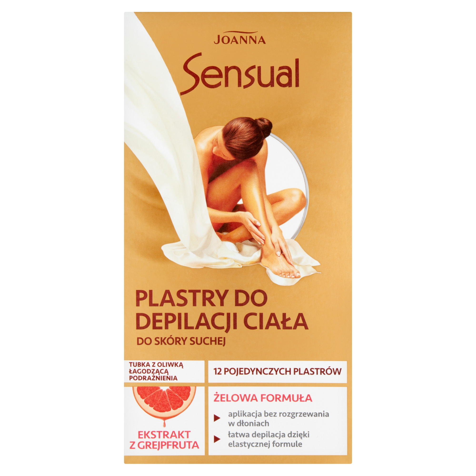 Joanna Sensual, Żelowe plastry do depilacji ciała z grejpfrutem, 12 sztuk zdjęcie