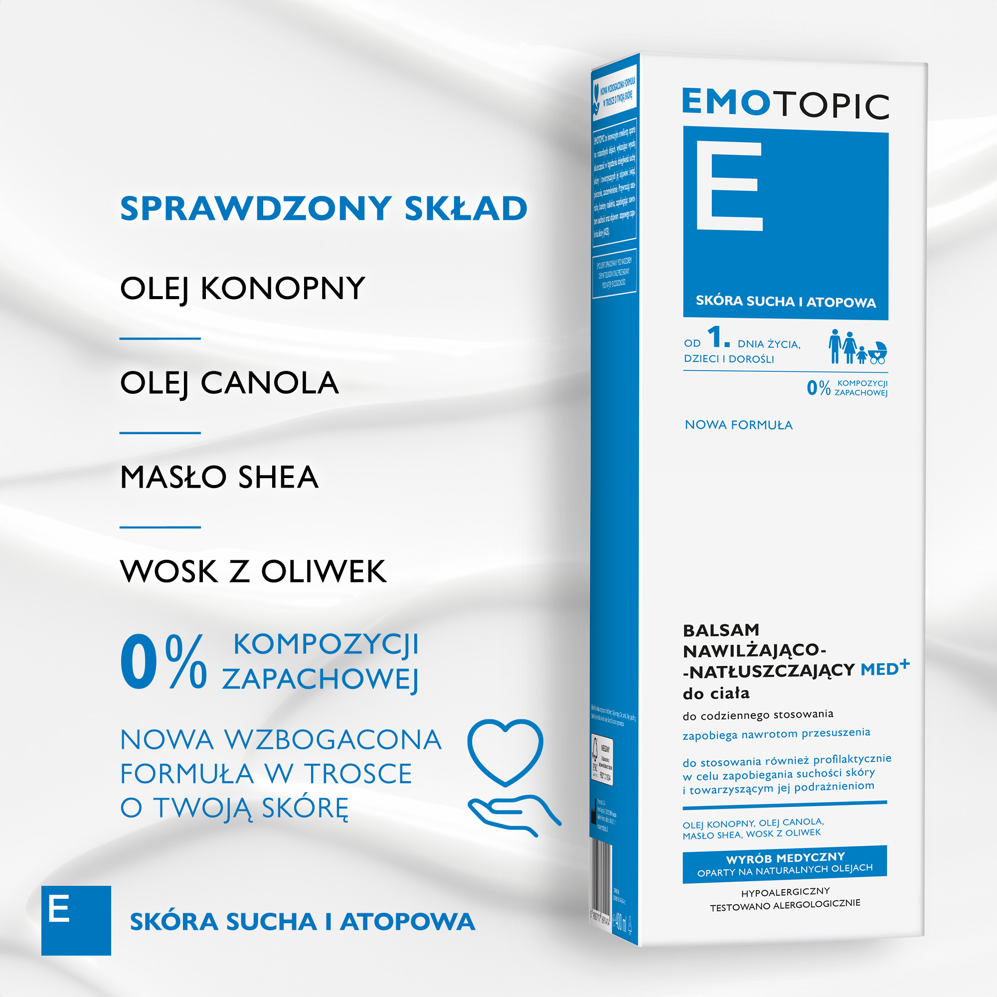 Emotopic balsam nawilżająco-natłuszczający MED+ do ciała do codziennego stosowania 190 ml