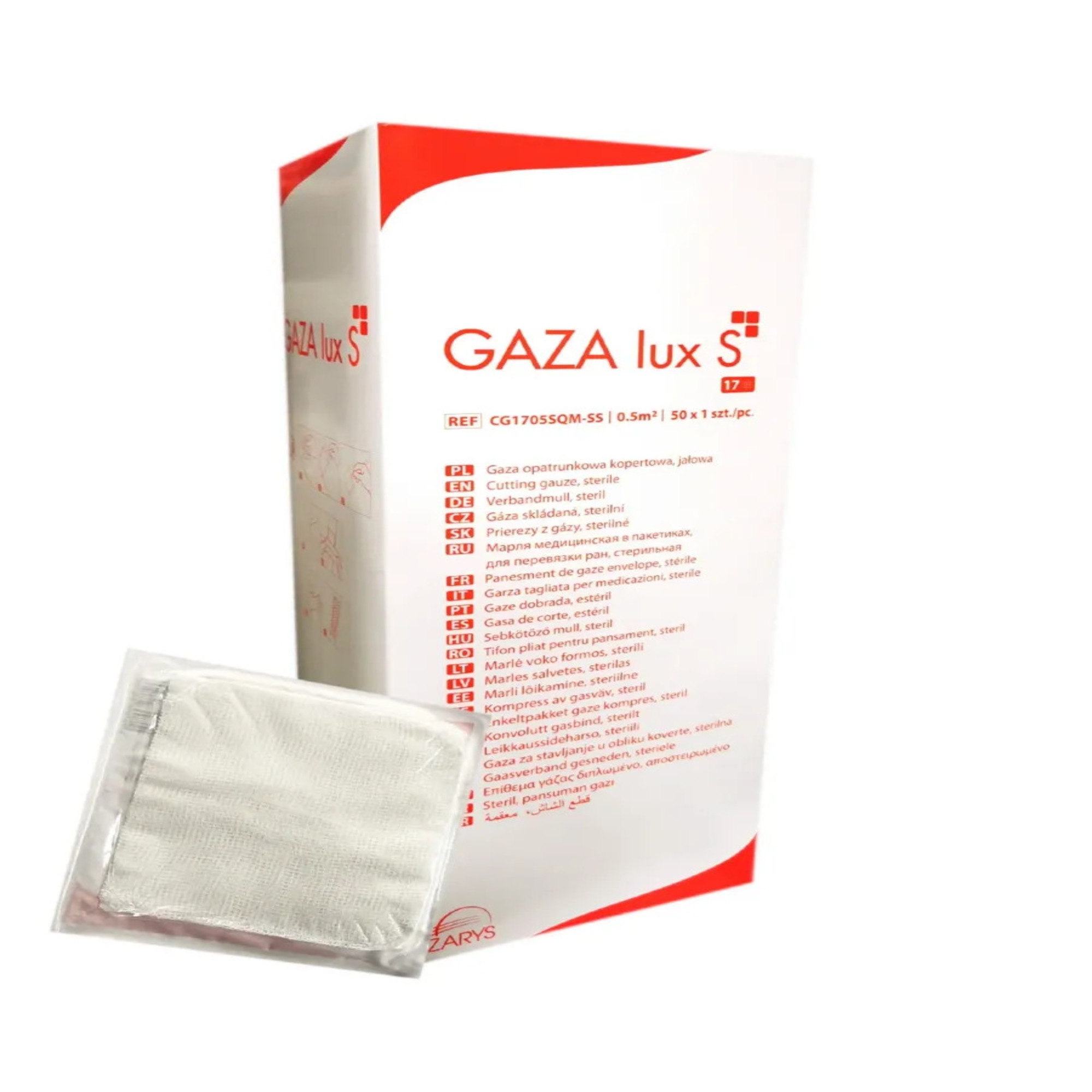 Gaza Lux S opatrunkowa jałowa 17N 1/2m2, 50 szt zdjęcie