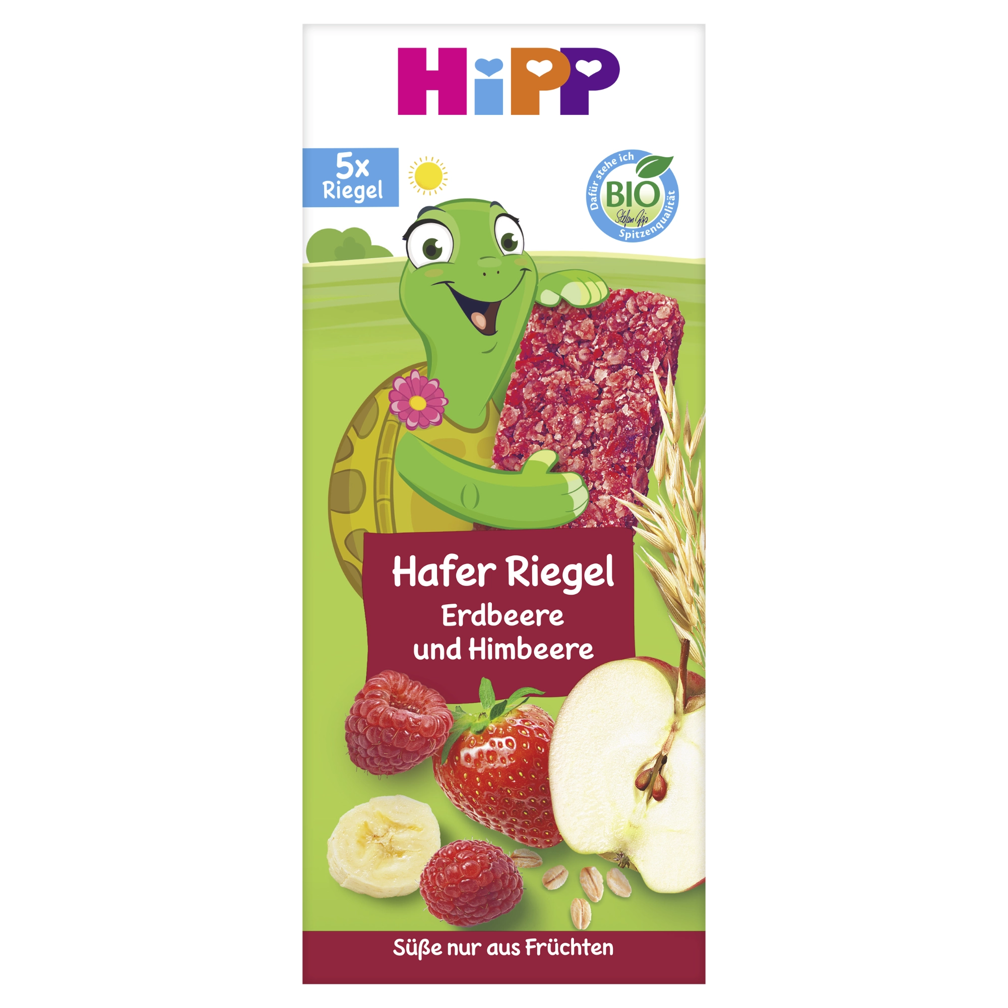 HiPP BIO Batonik owsiany truskawki-maliny dzieci po 3. roku 100 g, po 3. roku, 5 x 20 g zdjęcie