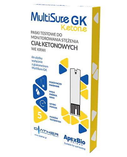 MultiSure GK Ketone Paski testowe do monitorowania stężenia ciał ketonowych we krwi - 5 szt. - cena, opinie, właściwości zdjęcie