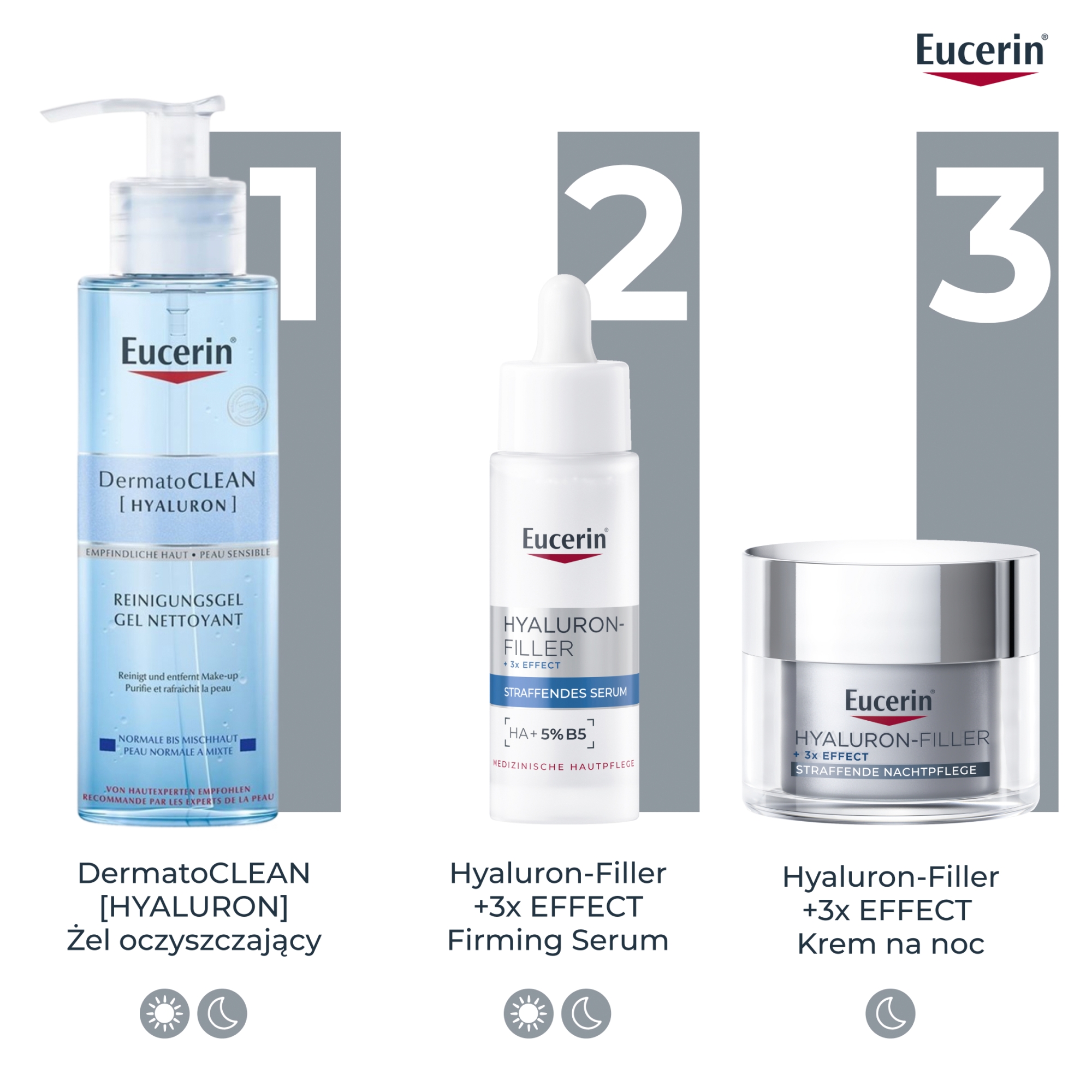 Eucerin Hyaluron-filler krem na noc z Kwasem Hialuronowym do każdego typu skóry przeciwzmarszczkowy, refill, 50 ml