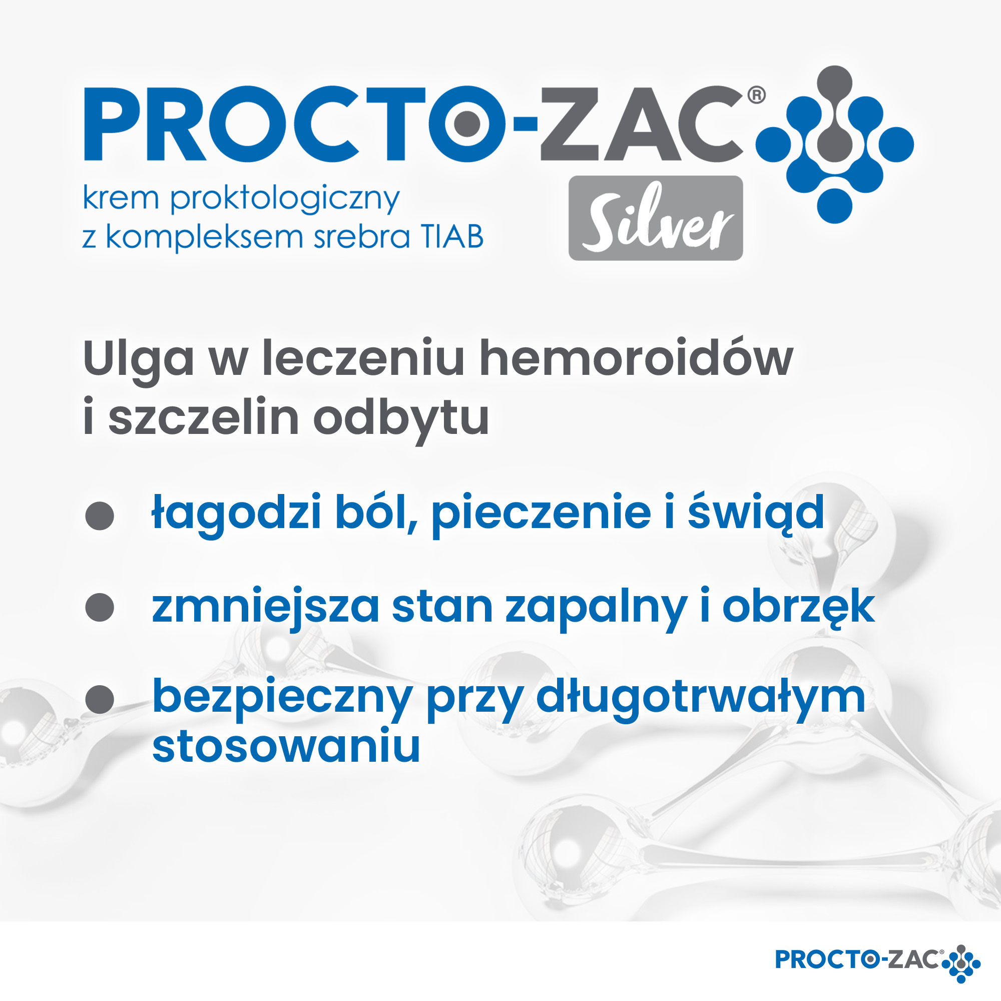 Procto-Zac Silver Krem proktologiczny z kompleksem srebra TIAB, 25 ml