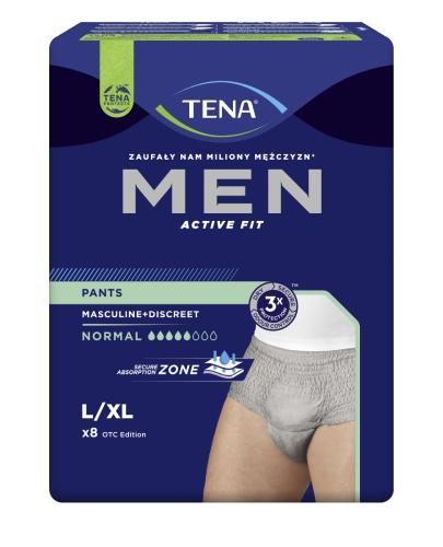 Tena Men Pants Normal Grey majtki chłonne dla mężczyzn rozmiar L/XL 8 sztuk zdjęcie