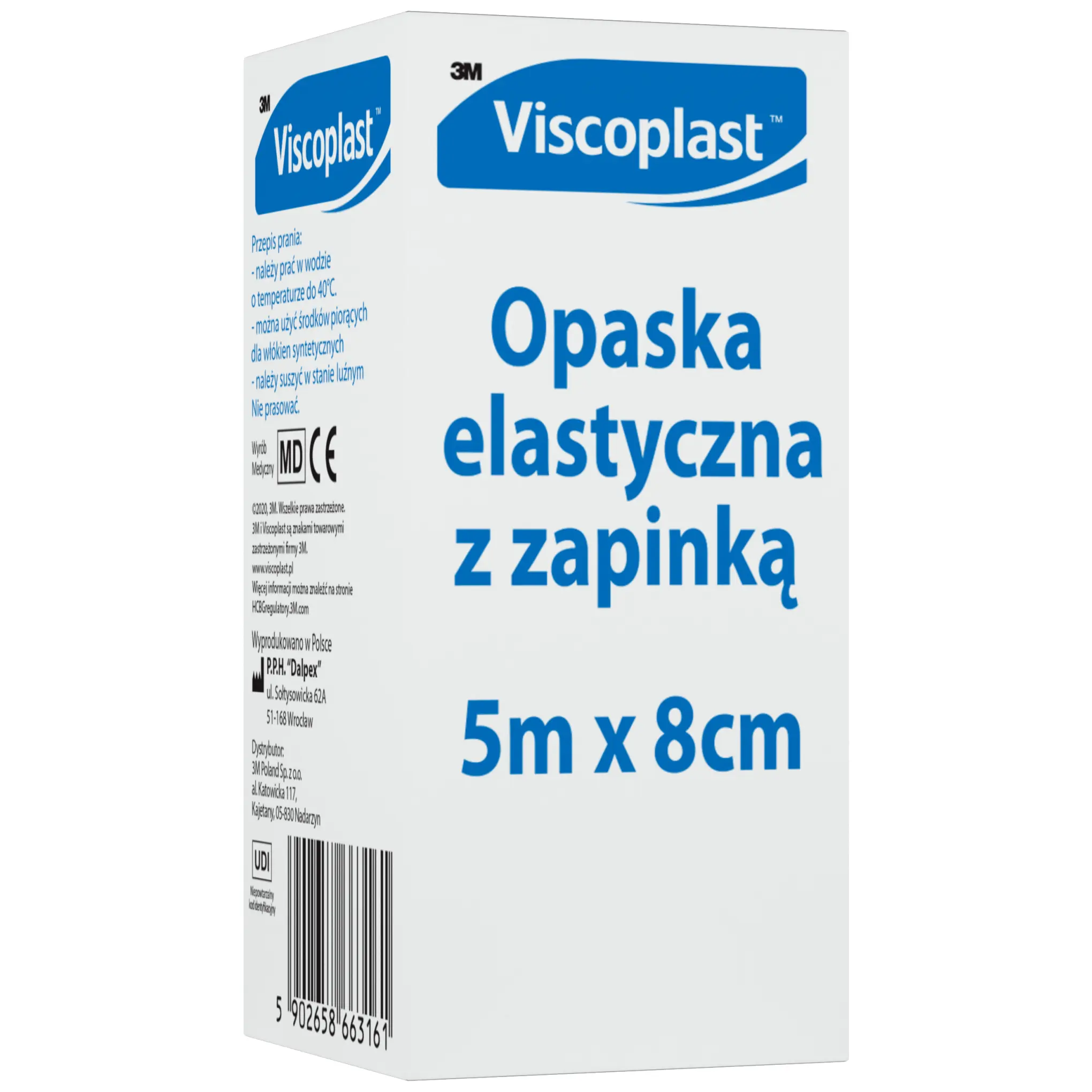 Viscoplast opaska elastyczna z zapinką 5m x 8cm 1 sztuka