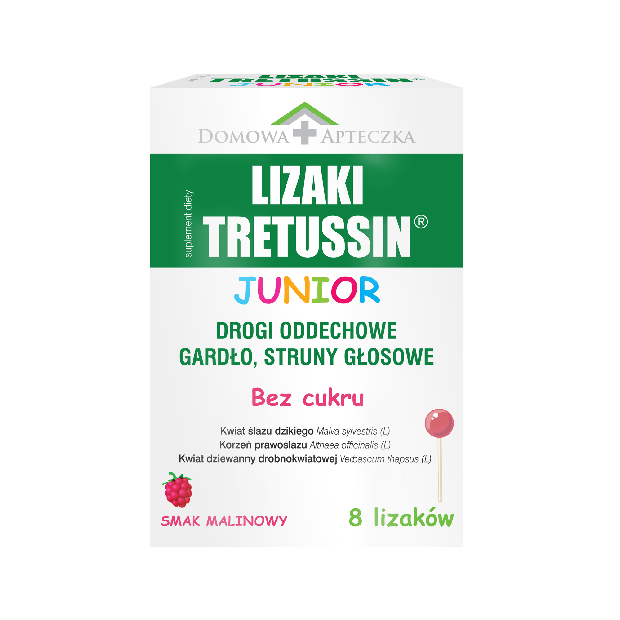 Tretussin Junior Lizaki smak malinowy 8 sztuk zdjęcie