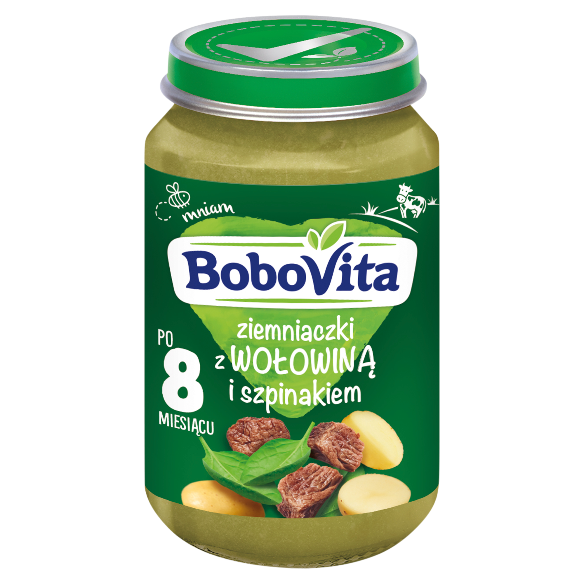 BOBOVITA Ziemniaczki z wołowiną i szpinakiem po 8 m-cu - 190 g - cena, opinie zdjęcie