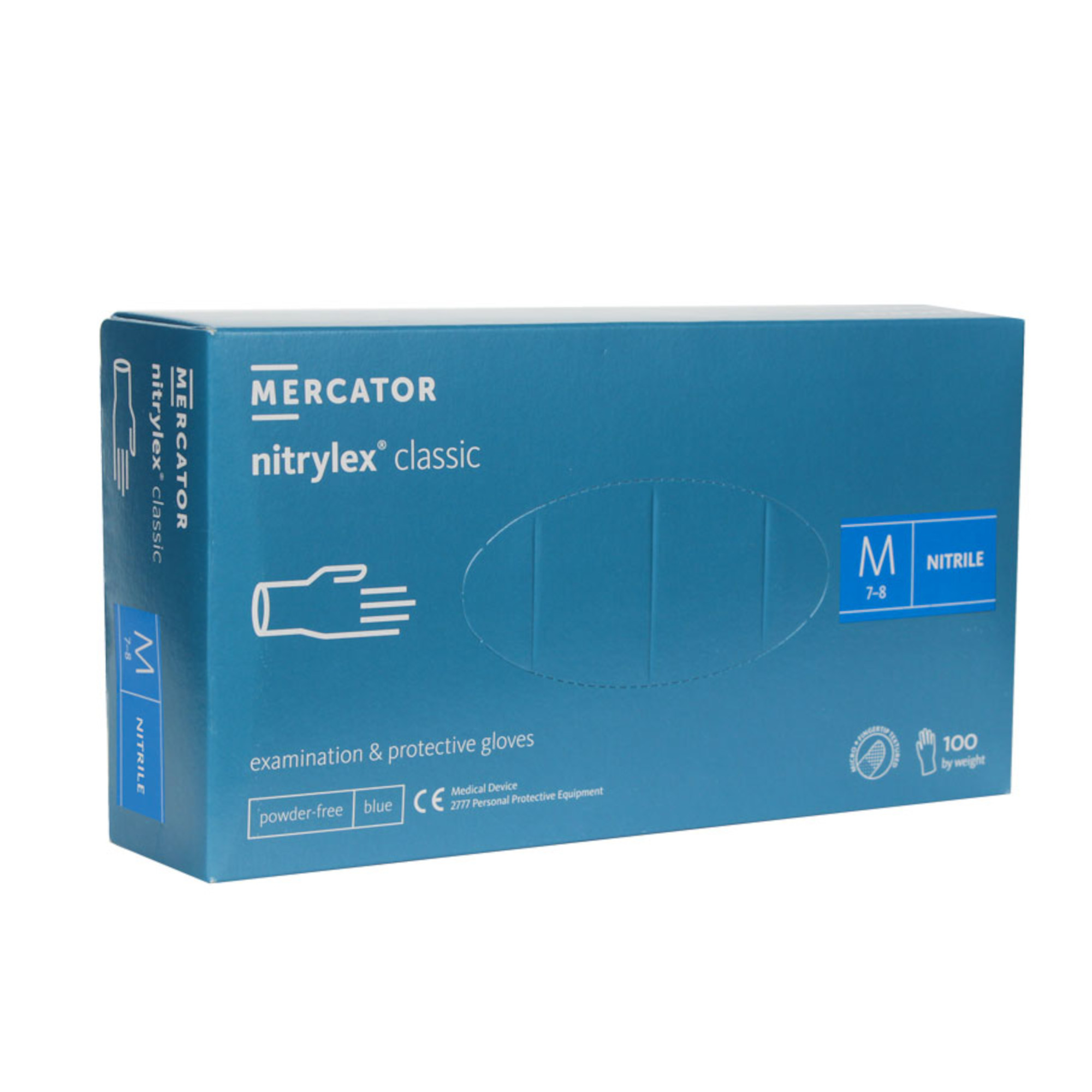 Mercator Rękawice diagnostyczne i ochronne, nitrylowe, rozmiar M (7-8), 100 sztuk zdjęcie