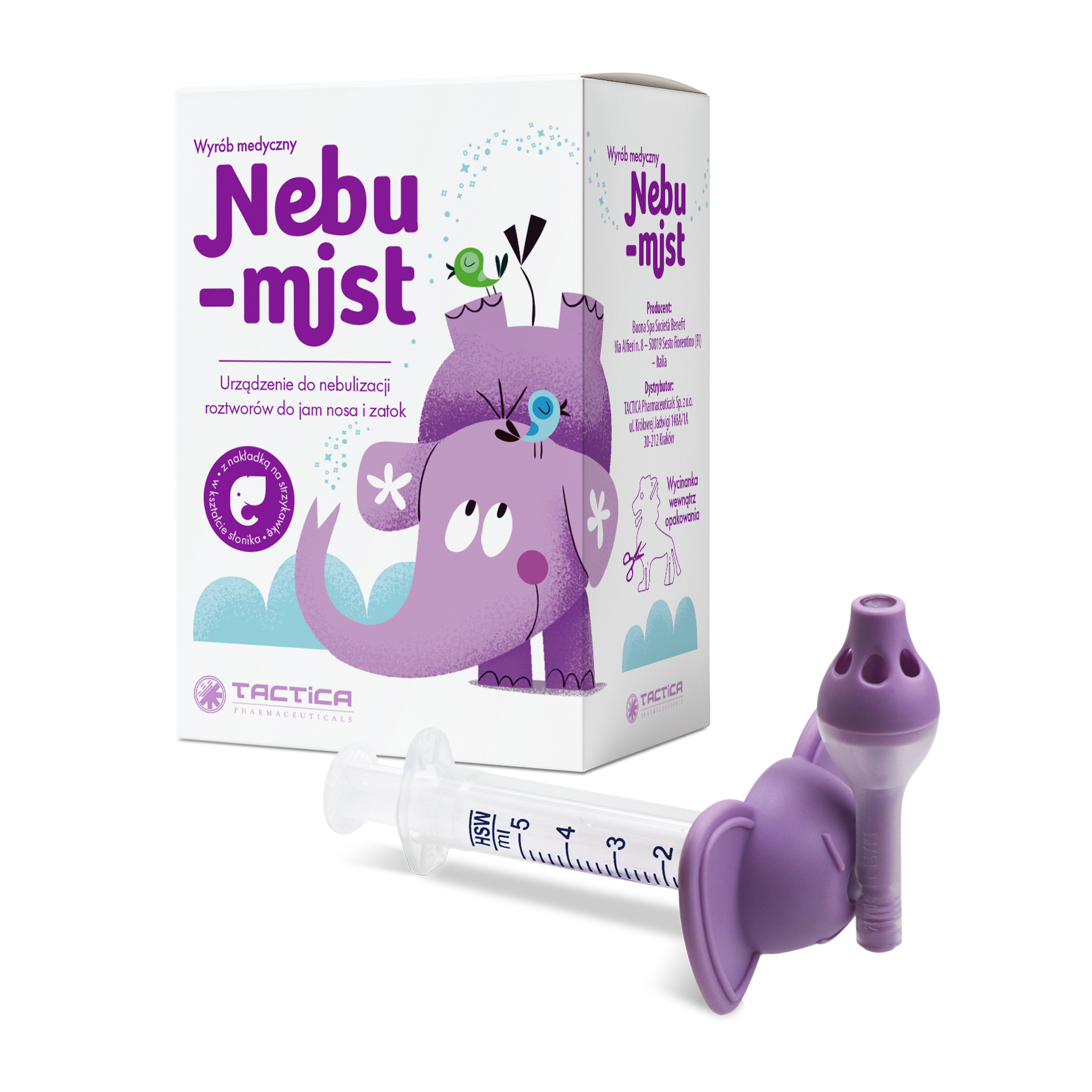 Nebu-Mist, urządzenie do nebulizacji roztworów do jam nosa i zatok, 1 sztuka