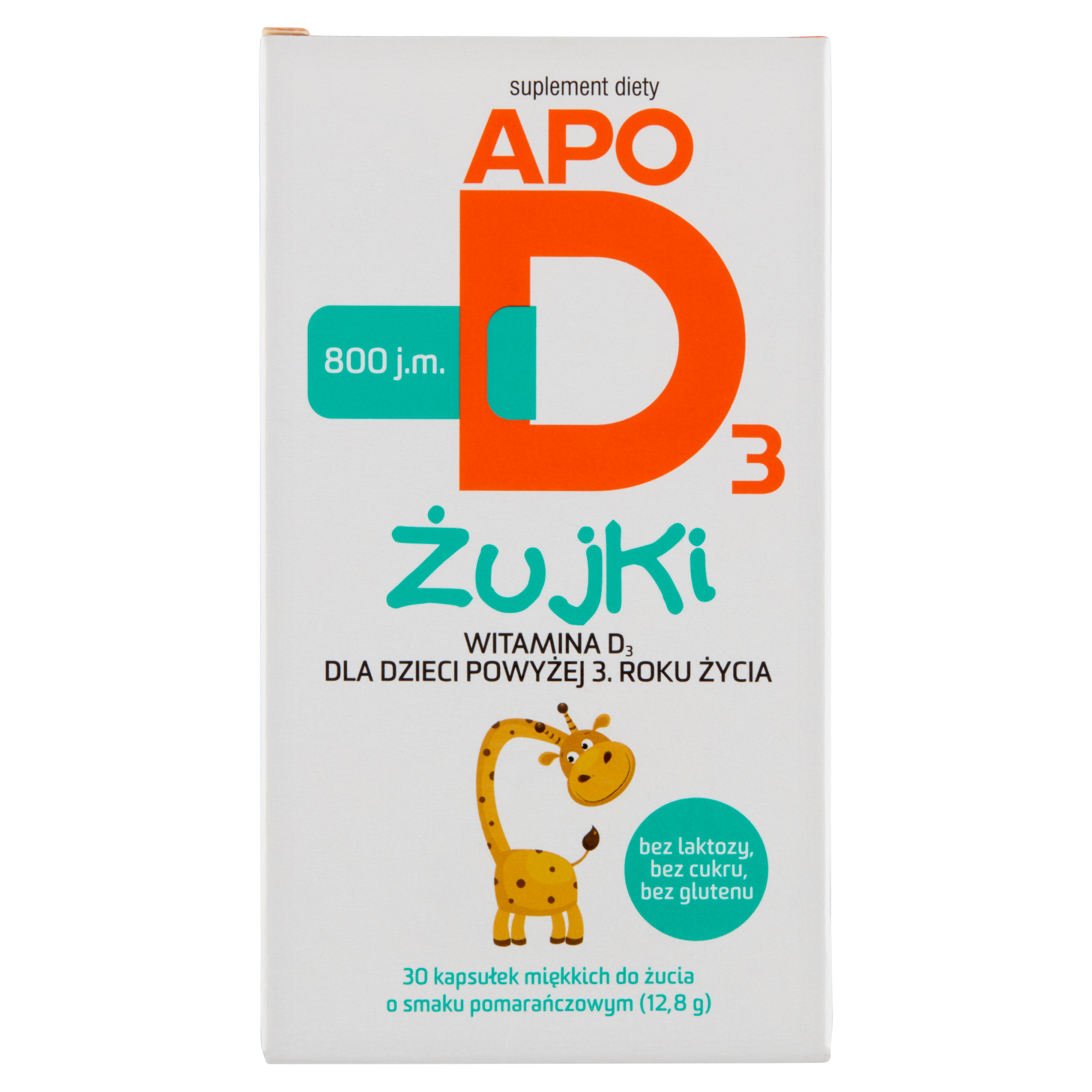 Apo D3 żujki 800j.m. witamina d3 dla dzieci 3+ 30 sztuk zdjęcie