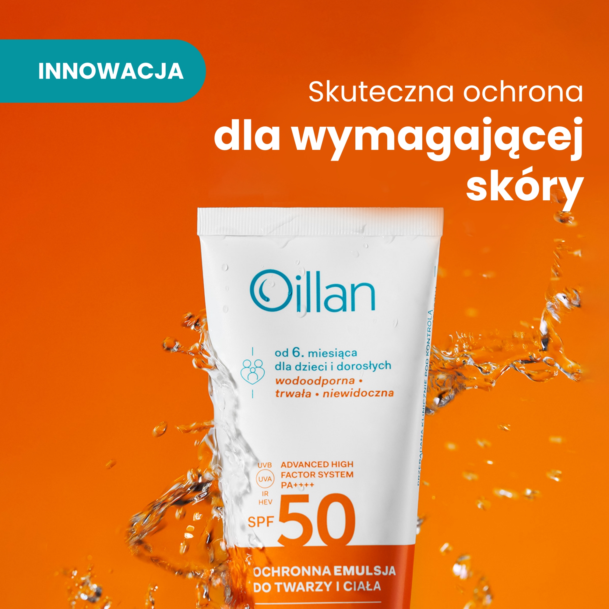 Oillan Sun, Ochronna emulsja do twarzy i ciała, 100 ml
