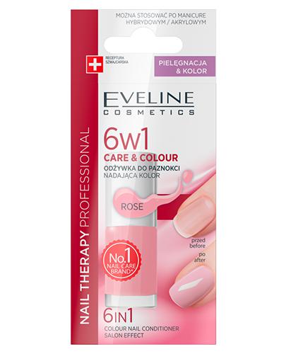 Eveline Care&Colour 6 w 1 Odżywka do paznokci nadająca kolor rose, 5 ml, cena, opinie, skład zdjęcie