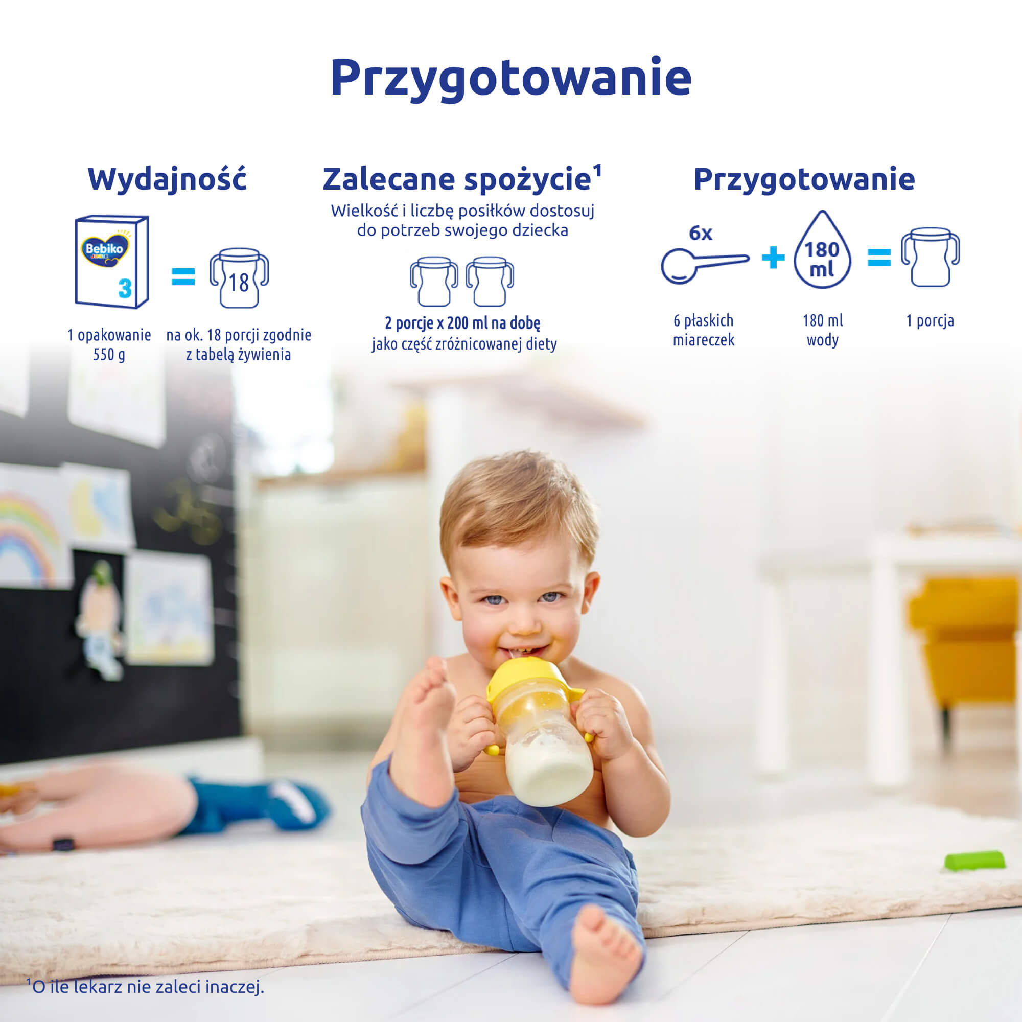 Bebiko Junior 3 Nutriflor Expert, odżywcza formuła na bazie mleka dla dzieci powyżej 1. roku życia,