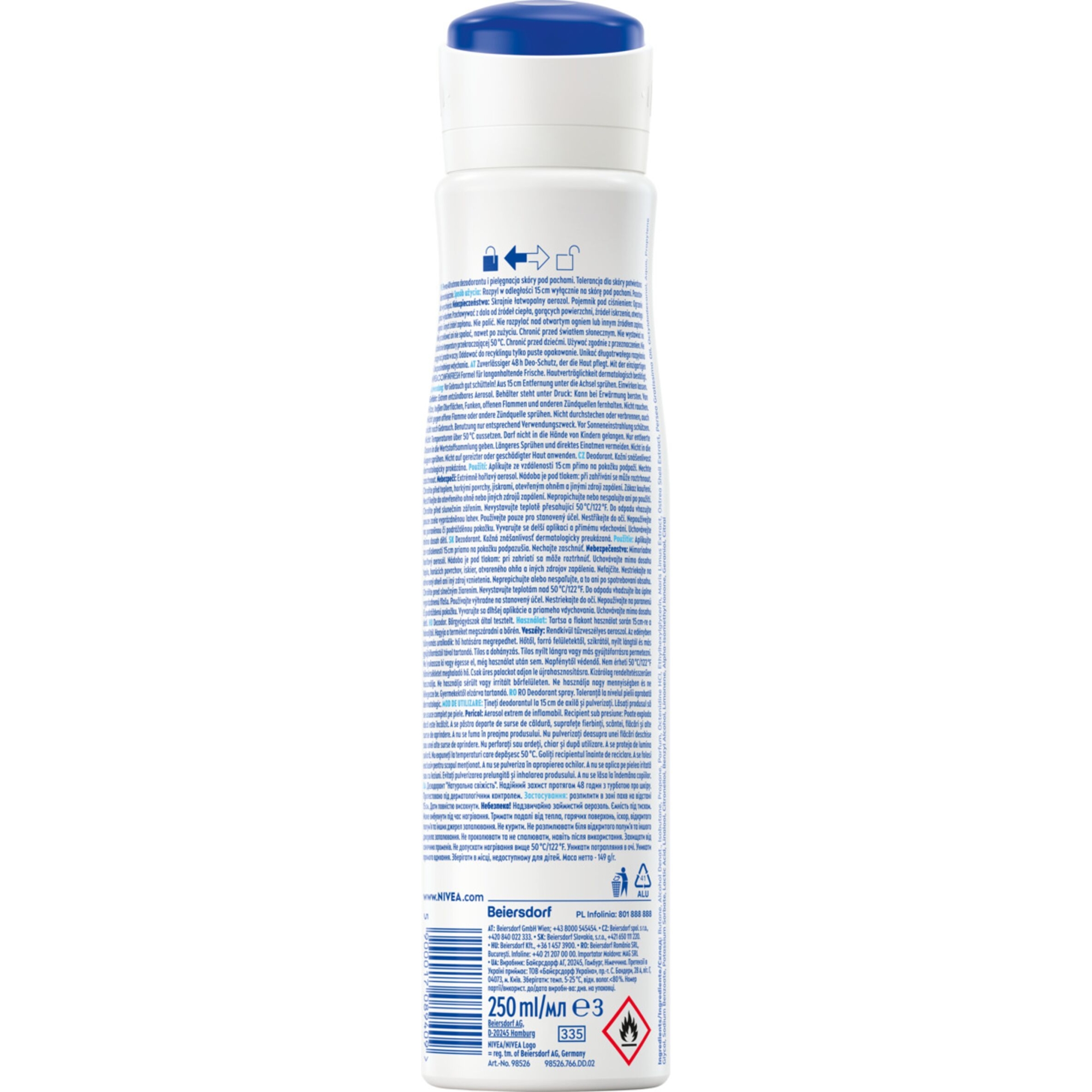 Nivea Fresh Natural, dezodorant w sprayu, 250 ml