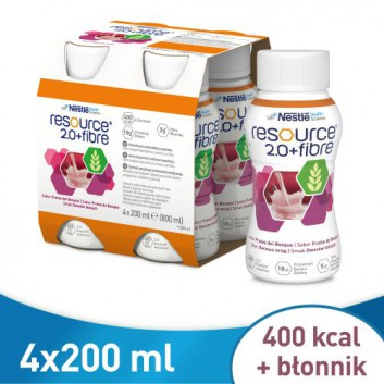 Resource 2.0 + Fibre preparat odżywczy w płynie smak owoców leśnych 4x 200 ml