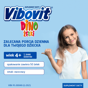 Vibovit Dino, żelki o smaku owocowym, 50 sztuk