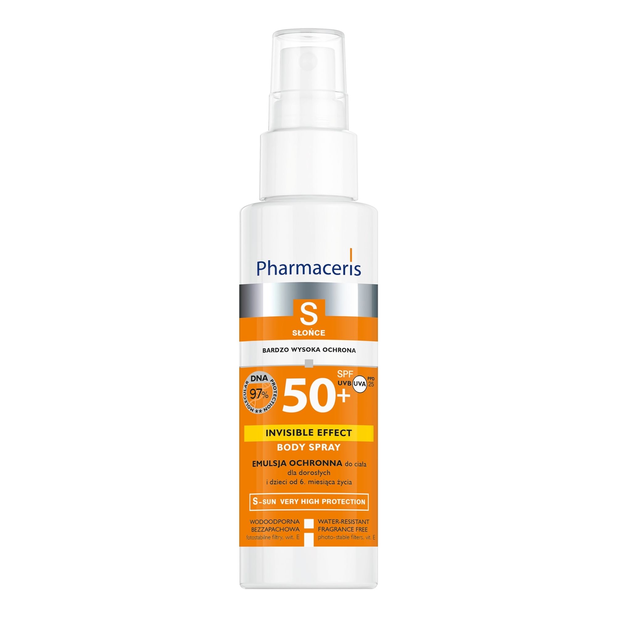 Pharmaceris S Invisible Efect Body, spray emulsja ochronna do ciała SPF 50+, 150 ml zdjęcie