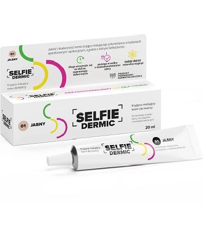 Selfie Dermic kryjąco-matujący krem do twarzy 01 jasny 20 ml zdjęcie