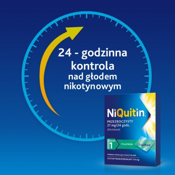 NiQuitin System transdermalny 21 mg stopień 1 21 mg/24h plastry przezroczyste 7 sztuk