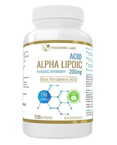 Progress Labs ALA Kwas Alfa Liponowy 200 mg 120 kapsułek zdjęcie