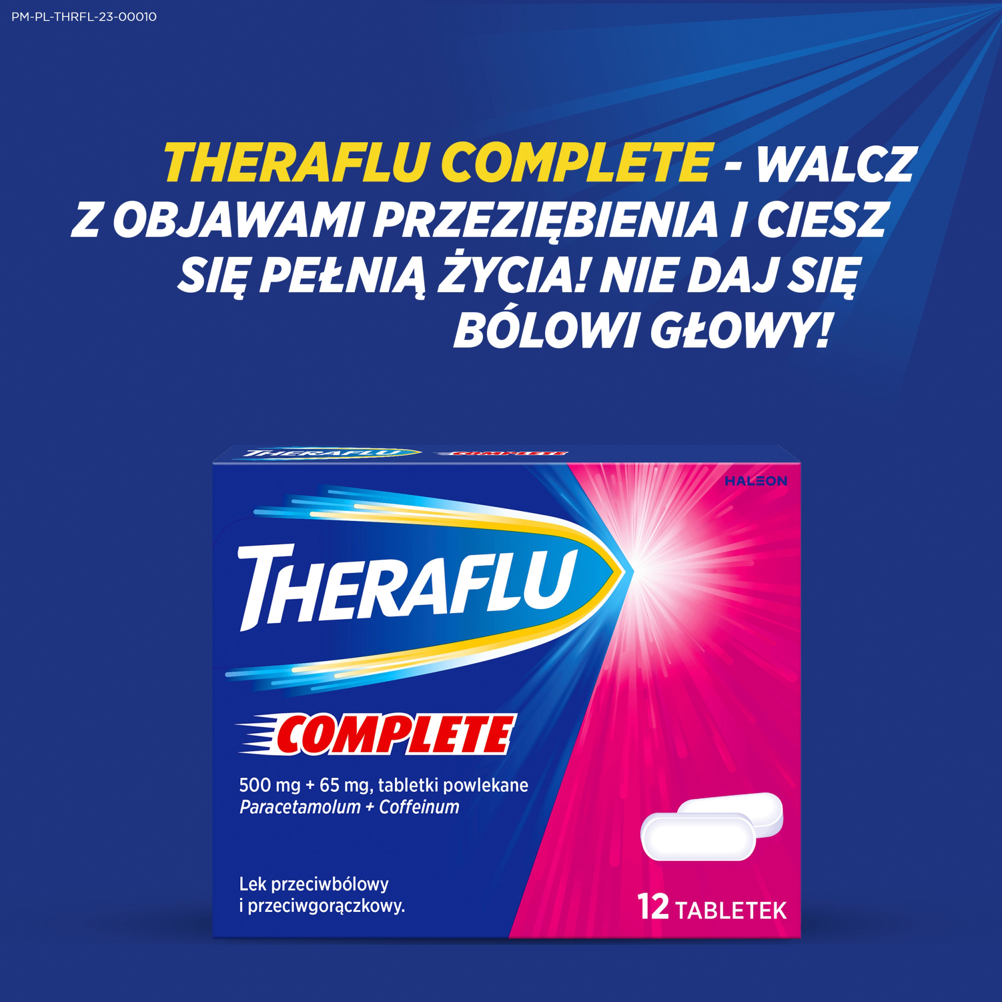 Theraflu Complete, 500 mg + 65 mg, 12 tabletek powlekanych