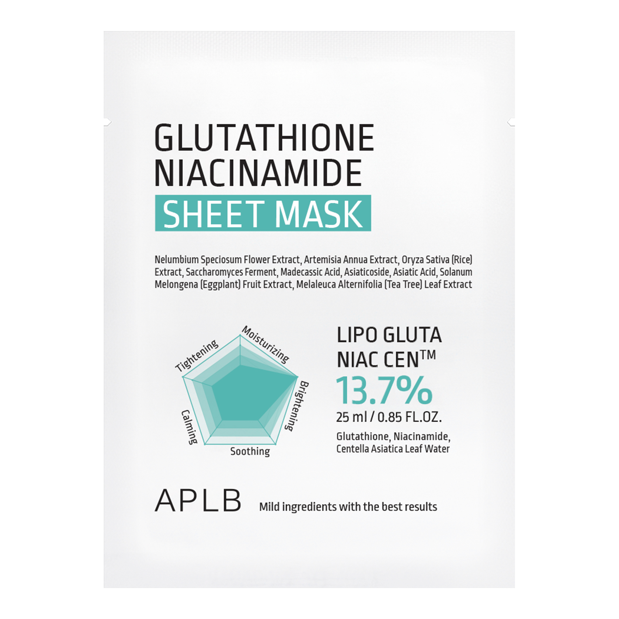 APLB Glutathione Niacinamide Sheet Mask Maska w płachcie z niacynamidem, 25 ml zdjęcie