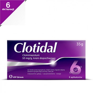Clotidal 10 mg/g, krem dopochwowy 35 g + 6 aplikatorów