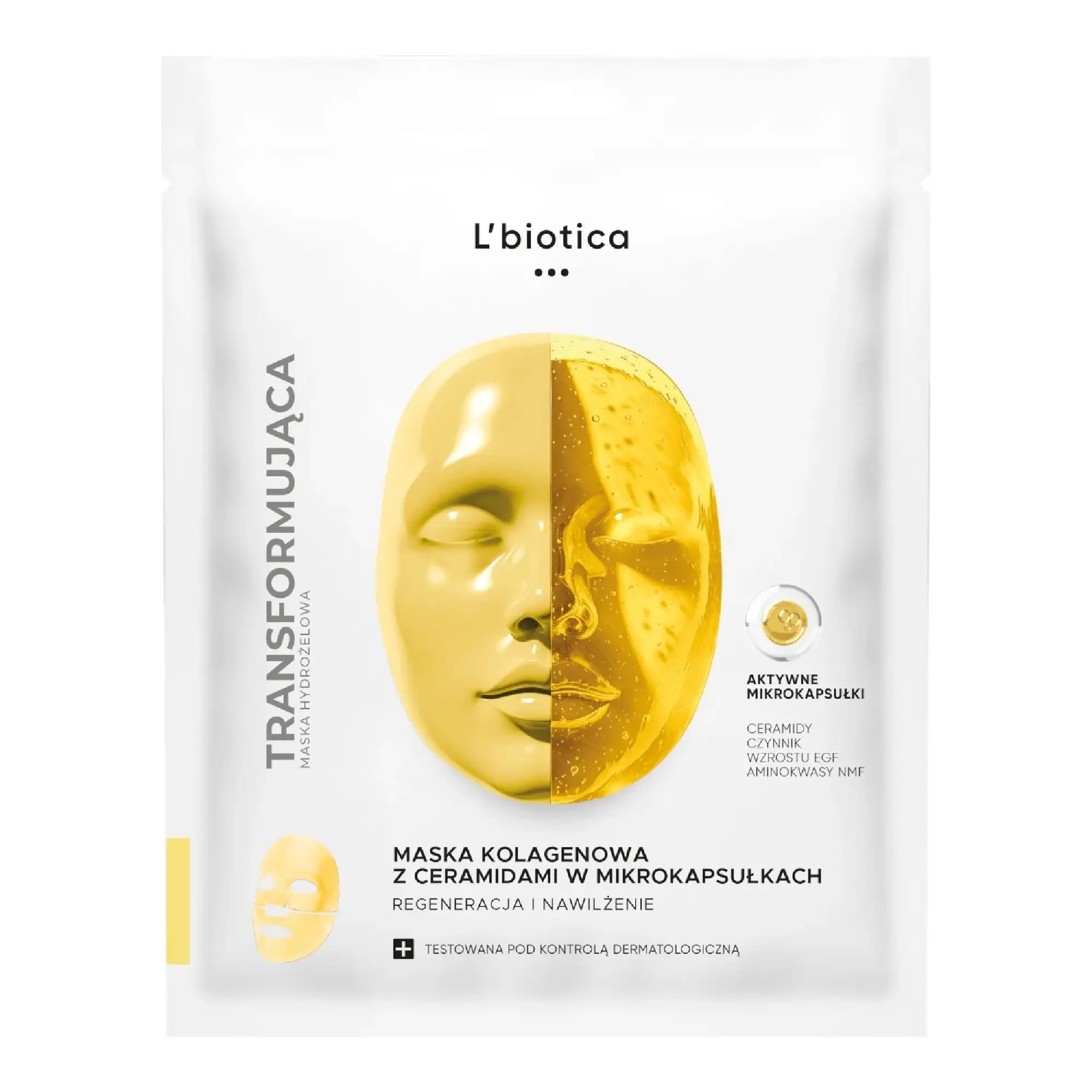 L'Biotica Maska transformująca kolagenowa z ceramidami w mikrokaps., 1 szt.