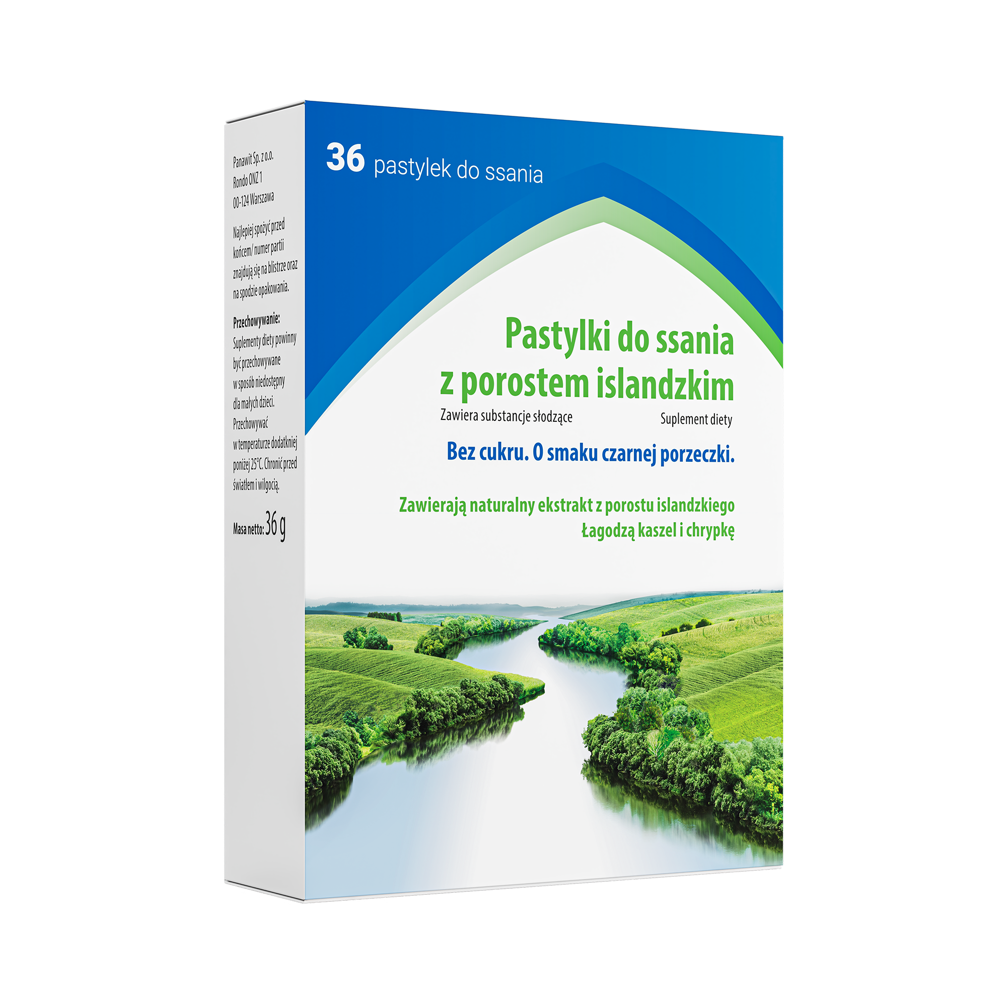 Pastylki do ssania z porostem islandzkim, 36 sztuk
