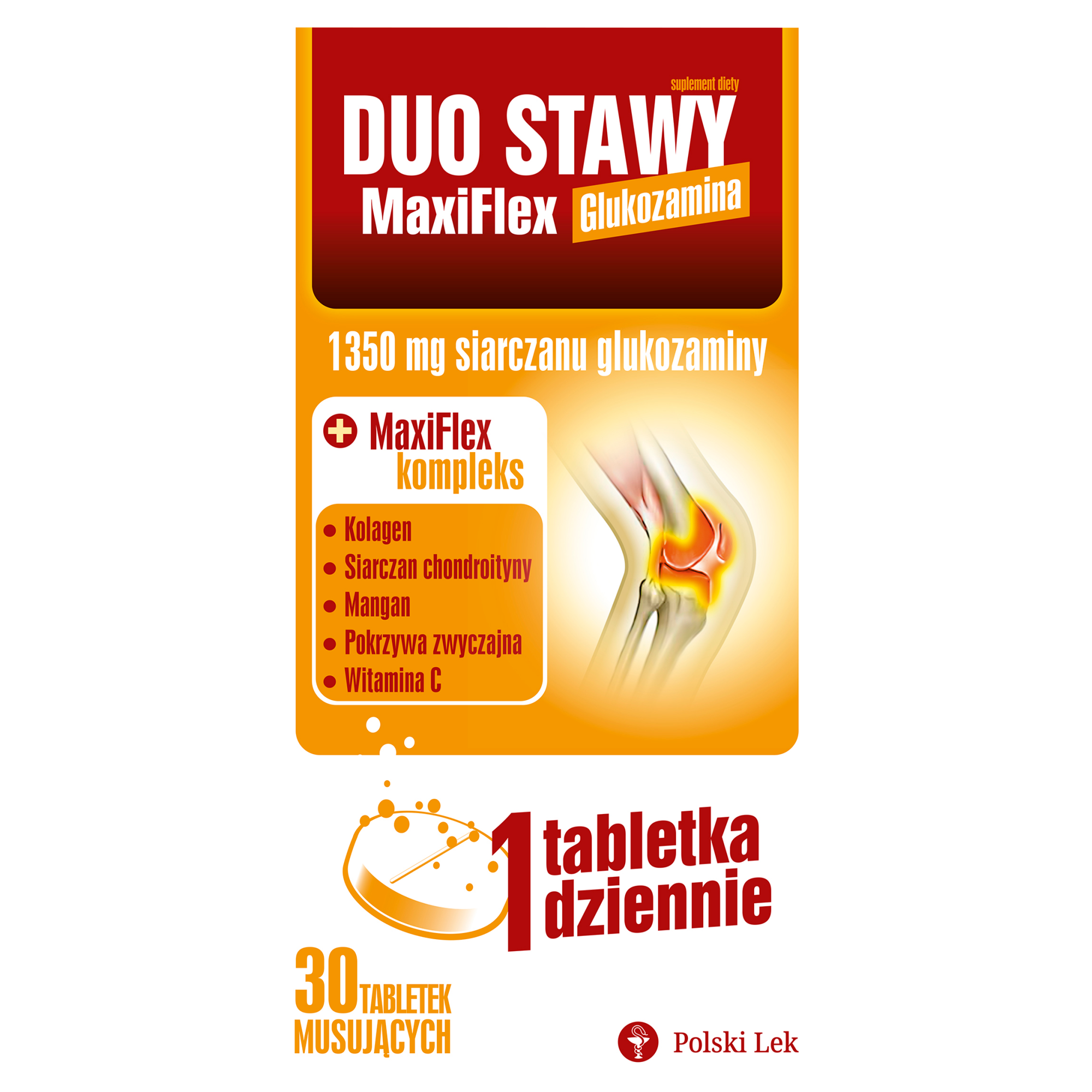 Duo Stawy MaxiFlex Glukozamina, tabletki musujące, 30 sztuk zdjęcie