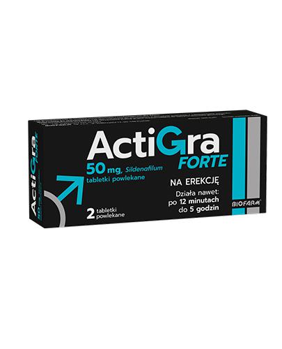 Biofarm Actigra Forte, 2 tabl., na erekcję, cena, opinie, właściwości zdjęcie