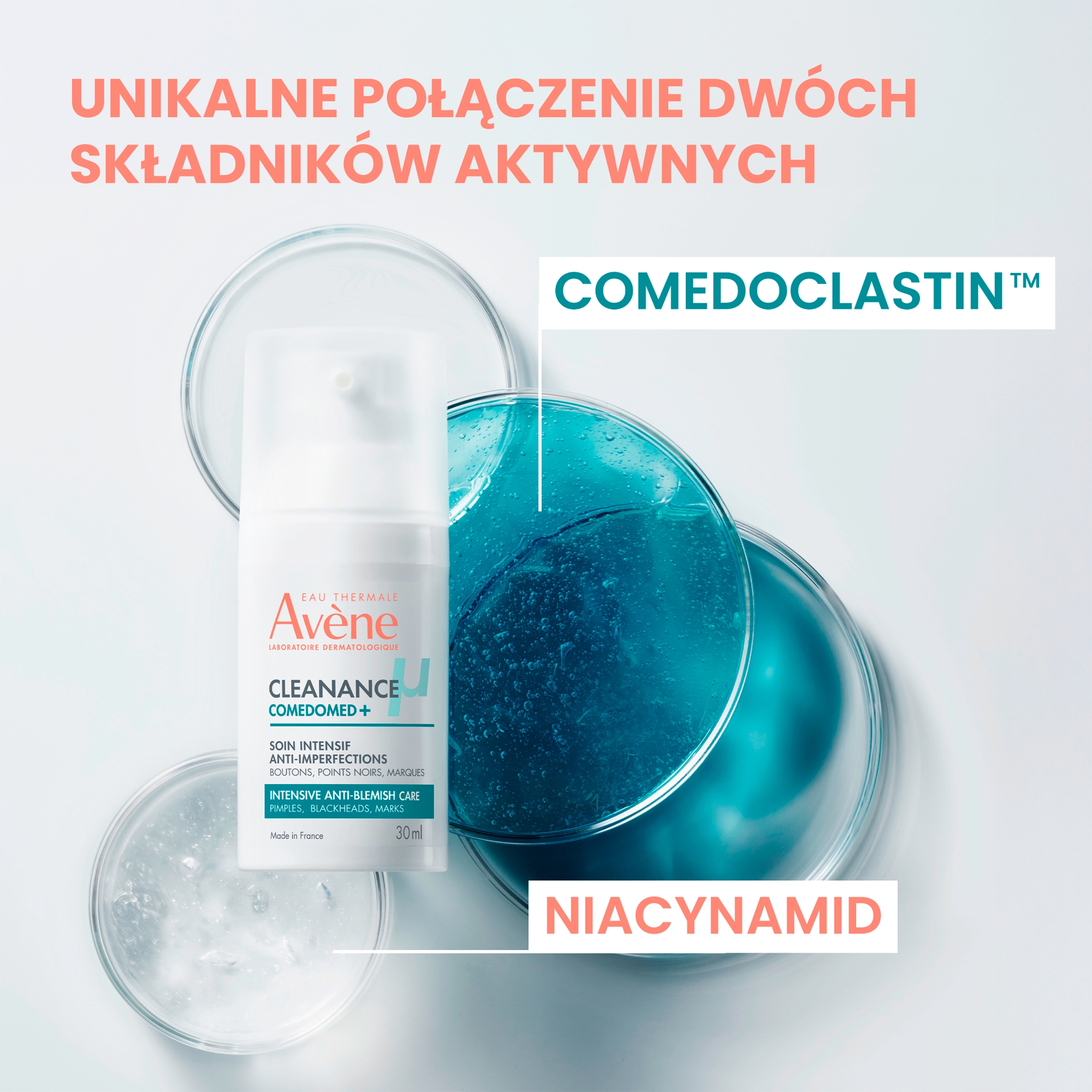Avene Cleanance Comedomed+, intensywny krem-żel przeciw niedoskonałościom, 30 ml
