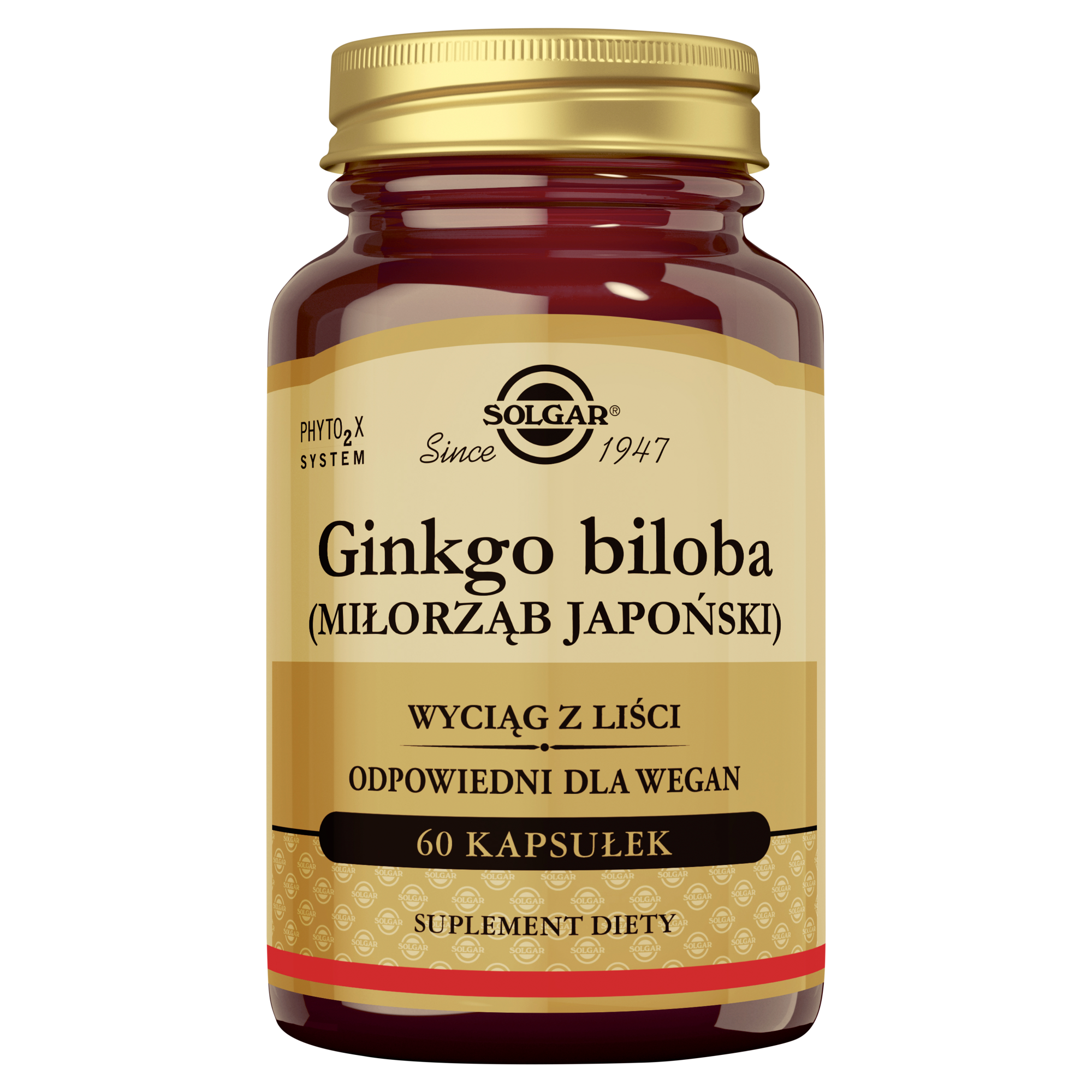 Solgar Ginkgo Biloba (Miłorząb japoński), 60 kapsułek zdjęcie