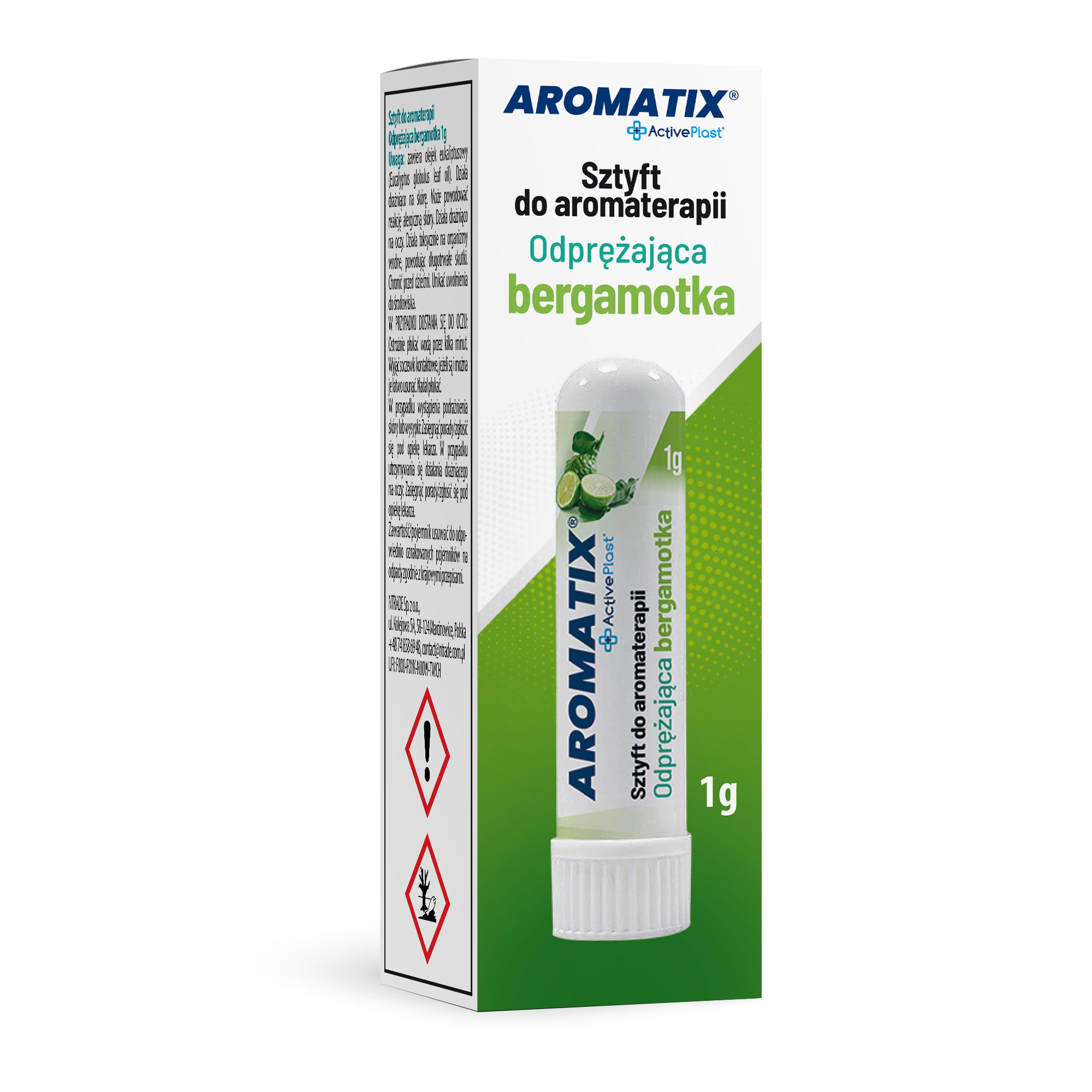 Aromatix Aroma, Sztyft do aromaterapii Odprężająca bergamotka, 1 sztuka zdjęcie