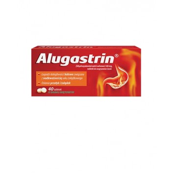 Alugastrin, 340 mg, tabletki do rozgryzania i żucia o smaku miętowym 40 sztuk