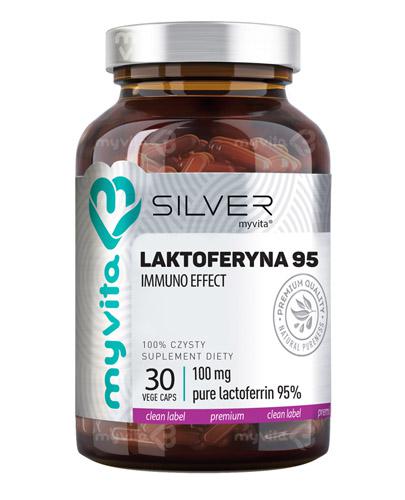 MyVita Silver 100% Laktoferyna 100 mg, 30 kaps.  
Składniki: 100% laktoferyna. zdjęcie