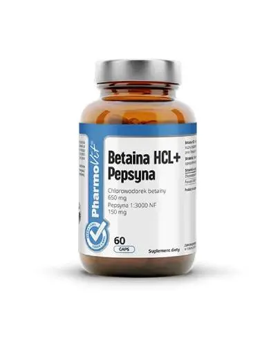 Pharmovit, Betaina HCL + Pepsyna clean label, 60 kapsułek twardych zdjęcie