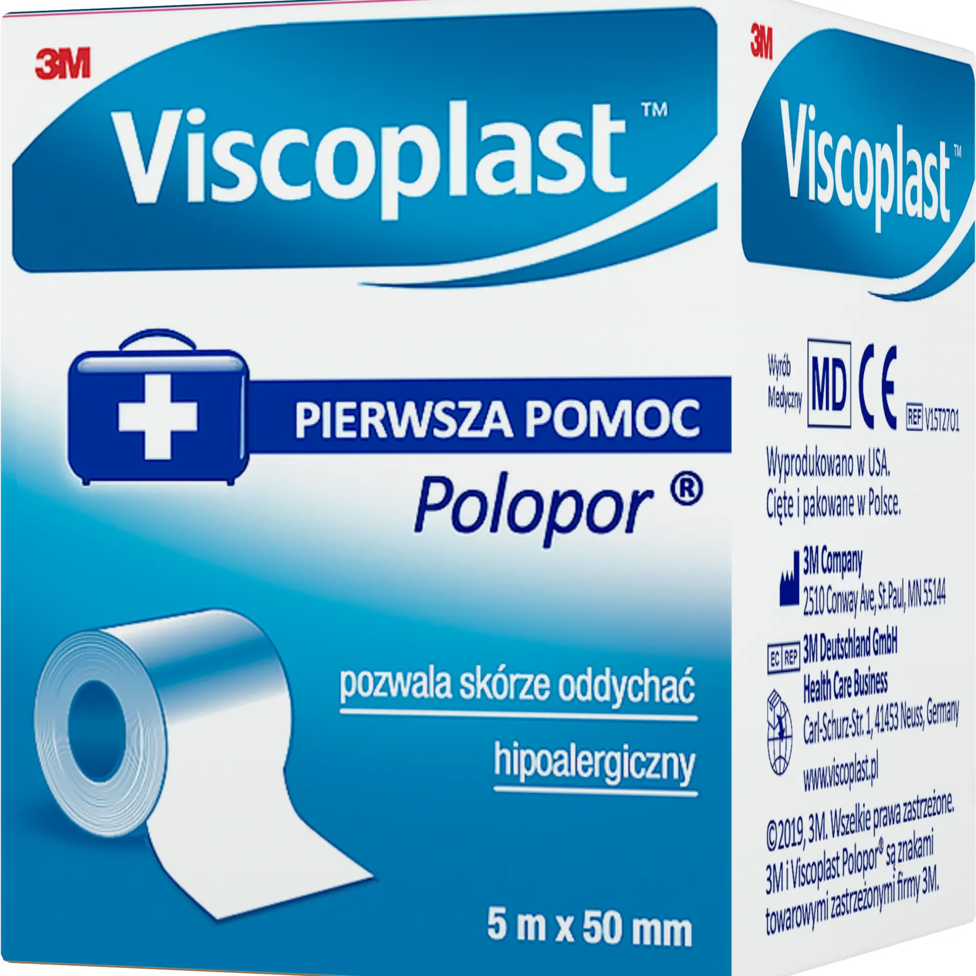 VIscoplast Pierwsza pomoc Polopor przylepiec włókninowy 5m x 50mm 1 sztuka