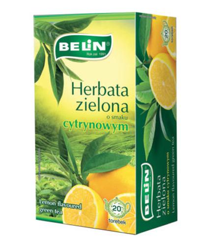 Belin Herbata zielona o smaku cytrynowym, 20 x 2 g, cena, wskazania, opinie