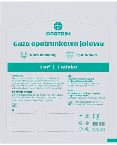 Opatrim Gaza opatrunkowa jałowa 1m2, 1 sztuka zdjęcie